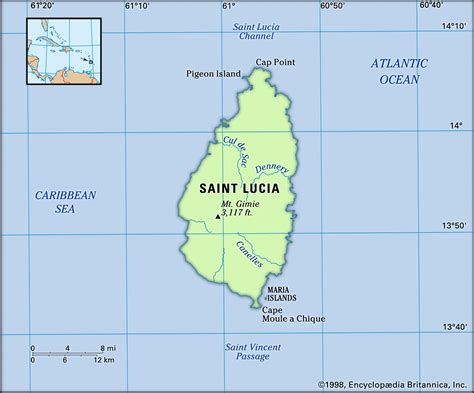 st lucia geografie.